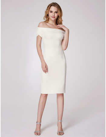 Sexy Off-the-shoulder Knee Length Homecoming Dress with Short Sleeves
