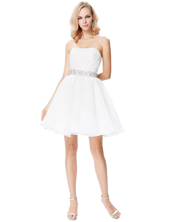 Sexy A-Line Strapless Mini/ Short Homecoming/ Graduation Dresses