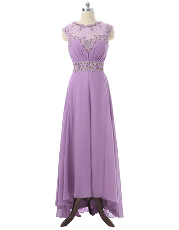 Elegant Sleeveless High-Low Long Chiffon Mother of the Bride Dresses