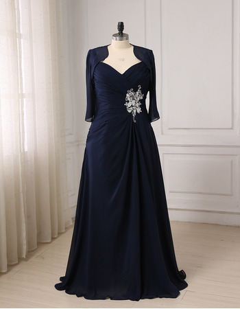 Custom Sweetheart Floor Length Chiffon Mother Dresses with Jackets