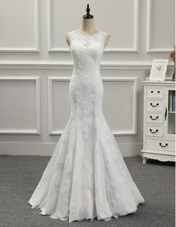 Trumpet Long Wedding Dresses with Detachable Trains