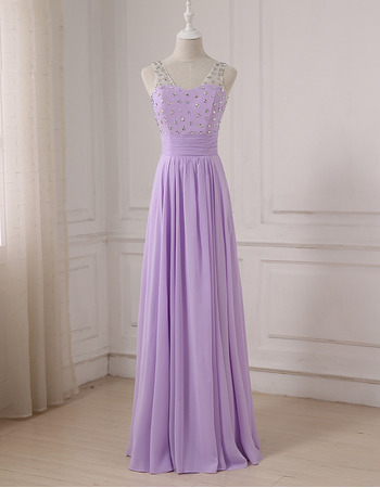 Elegant V-Neck Floor Length Chiffon Evening/ Prom/ Formal Dresses