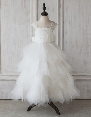 Stunning A-Line Floor Length Ruffle Skirt Flower Girl Dresses