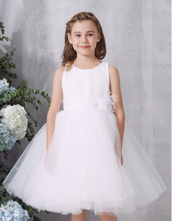 Ball Gown Knee Length Organza Flower Girl Dresses