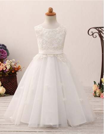 Adorable Ball Gown Floor Length Flower Girl/ First Communion Dresses