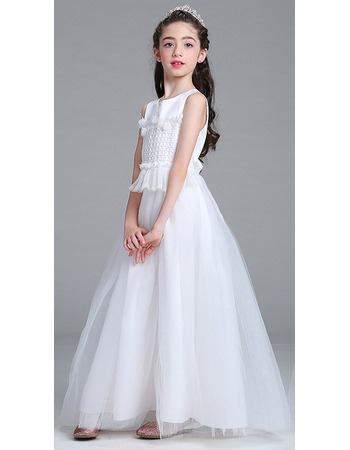 Inexpensive A-Line Ankle Length Flower Girl Dresses for Wedding