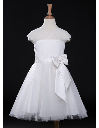 Custom A-Line Knee Length Organza Flower Girl Dresses for Wedding