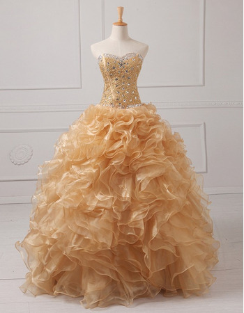 Affordable Ball Gown Sweetheart Floor Length Prom/ Quinceanera Dresses