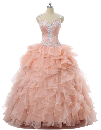 Custom Ball Gown Sweetheart Floor Length Prom/ Quinceanera Dresses