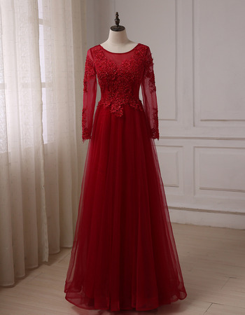 Elegant Floor Length Prom/ Party/ Formal Dresses with Long Sleeves