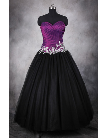 Inexpensive Ball Gown Sweetheart Floor Length Prom/ Quinceanera Dress