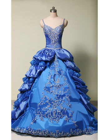 Elegant Spaghetti Straps Floor Length Prom/ Quinceanera Dresses