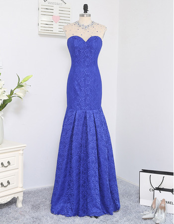 Mermaid Sweetheart Floor Length Lace Prom/ Formal Dresses