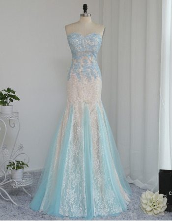 Discount Mermaid Sweetheart Long Lace Multi-Color Prom/ Formal Dresses