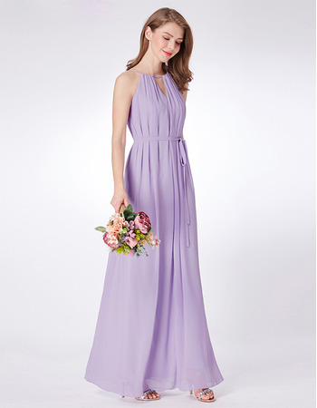 Floor Length Chiffon Evening/ Prom/ Formal Dress with Belt