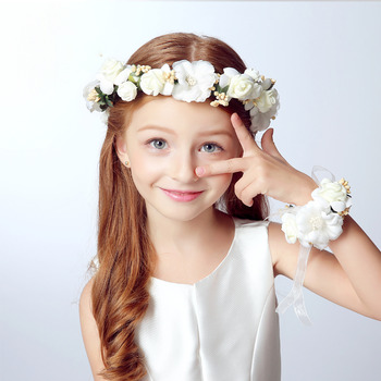 Flower Girl Floral Hairband Headband Crown for Party/ Wedding