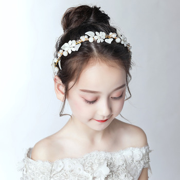 Flower Girl Floral Hoop Headband Hairband Headwear for Wedding