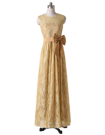 Custom Sleeveless Floor Length Lace Mother Dresses for Wedding