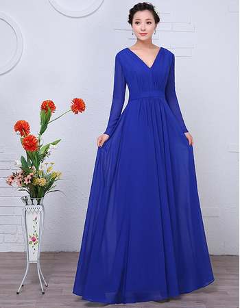 Custom Floor Length Chiffon Mother Wedding Dresses with Long Sleeves