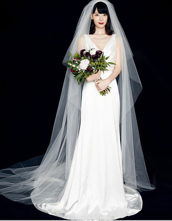 Style A-Line V-Neck Floor Length Taffeta Wedding Dresses