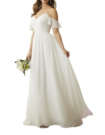 Affordable Spaghetti Straps Floor Length Chiffon Bridesmaid Dresses