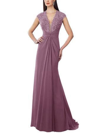 Custom V-Neck Floor Length Chiffon Bridesmaid/ Evening Dresses