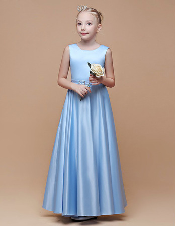 Stunning A-Line Satin Flower Girl Dresses/ Junior Bridesmaid Dresses