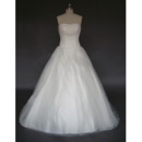 Stunning Elegant Chic A-Line Strapless Chapel Satin Tulle Beading Dress for Bride/Bridal Gown