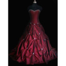 New Style Stunning Elegant and Popular Ball-Gown Sweetheart Court train Satin Taffeta Beading Drape Dress for Bride/Bridal Gown