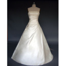 New Style Charming and Fashionable A-Line Strapless Court train Satin Beading Dress for Bride/Bridal Gown