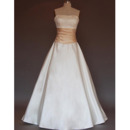 New Style Simple but Elegant A-Line Strapless Court train Satin Beading with Bow Girdle Dress for Bride/Bridal Gown