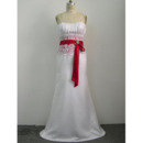New Style Fashionable and Exquisite Sheath Shoulder-Strap Court train Satin Beading Lace Dress for Bride/Bridal Gown