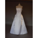 Style Simple but Elegant A-Line Strapless Sweep train Satin Lace Dress for Bride/Bridal Gown