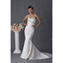 Designer Modest Mermaid Strapless Court Train Bridal Wedding Dresses
