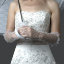 Elbow Tulle White Wedding Gloves with Ruffle