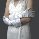 Ivory Satin Wedding Gloves with Flower