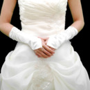 Elbow Ivory Satin Hollow Out Wedding Gloves