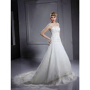 Princess A-line Sweetheart Court Train Satin Organza Wedding Dress