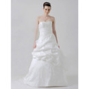 Ball Gown Sweetheart Chapel Train Taffeta Wedding Dress