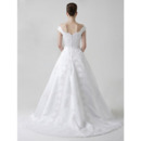 Princess A-Line Off-the-shoulder Court Train Satin Wedding Dresses