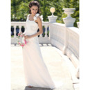 Romantic & Elegant A-Line Straps Court Train Chiffon Satin Informal Summer Garden Wedding Dresses