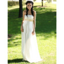 Empire Strapless Sweep/ Brush Train Satin Wedding Dresses