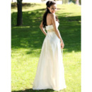 Empire Strapless Sweep/ Brush Train Satin Wedding Dresses