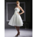 Custom A-Line Sweetheart Sleeveless Knee Length Short Wedding Dresses