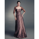 Discount A-Line Mother of the Bride Dress with Jacket/ Floor Length Lace Chocolate Mother of the Groom Dress