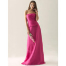 Vintage Strapless Floor-Length Chiffon Two-Piece Bridesmaid Dresses