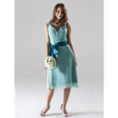 Custom Chiffon Sweetheart Knee Length Bridesmaid Dresses with Sashes