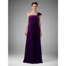 Empire Spaghetti Straps Asymmetric Long Chiffon Bridesmaid Dresses