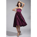 Discount Strapless Knee-Length Satin Bridesmaid/ Wedding Party Dresses