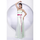 Winter Column Strapless Floor-Length Satin Bridesmaid Dresses